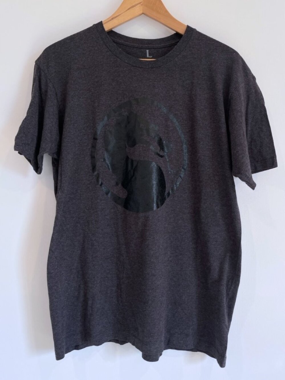 Official Mortal Kombat X Sub-Zero Spine Graphic T-Shirt Charcoal Heather Large